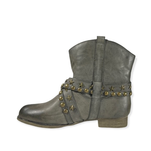 Fredrique Green Ankle Combat Boots - Picture 2 of 3